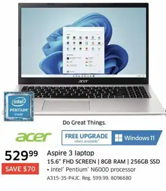 The Source Aspire 3 laptop 15.6" offer