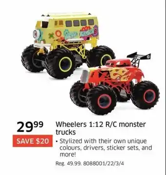 The Source Wheelers 1:12 R/C monster trucks offer