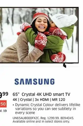 The Source 65"Crystal 4K UHD smart TV 4K offer