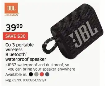 The Source Go 3 portable wireless bluetooth waterproof speaker offer