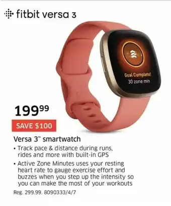 The Source Versa 3" smartwatch offer