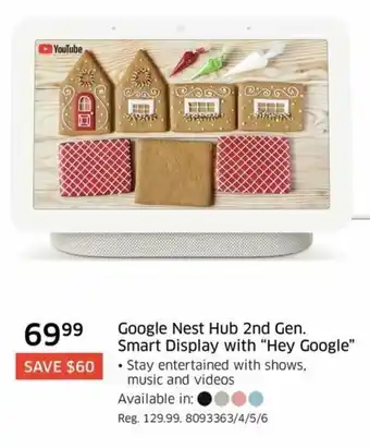 The Source Google nest hub 2nd gen smart display with "hey google" offer