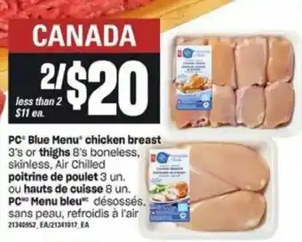 Loblaws PC blue menu chicken breast offer