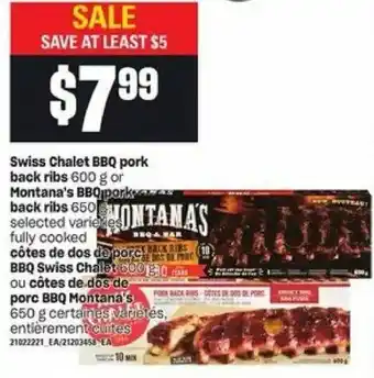 Loblaws Swiss chalet BBQ pork back ribs offer