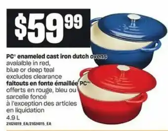 Loblaws PC enameled cast iron dutch ovens offer