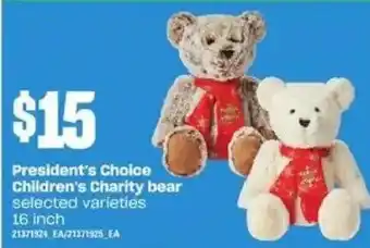 Loblaws Presindent's choice children's charity bear offer