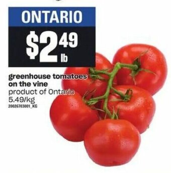 Loblaws Greenhouse tomatoes on the vine offer