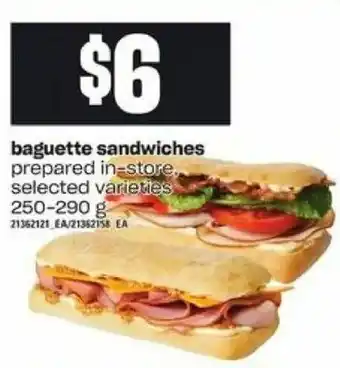 Loblaws Baguette sandwiches offer