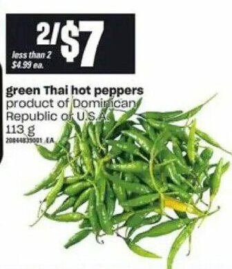 Loblaws Green thai hot peppers offer