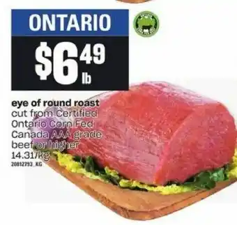 Loblaws Eye of round roast offer