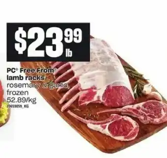 Loblaws PC free from lamb racks offer
