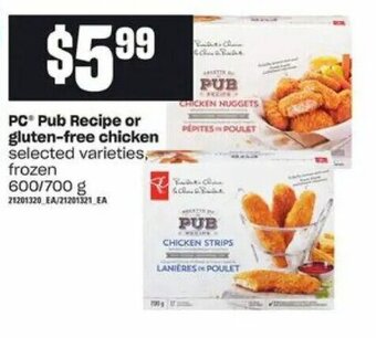 Loblaws PC pub recipe or gluten-free chicken offer