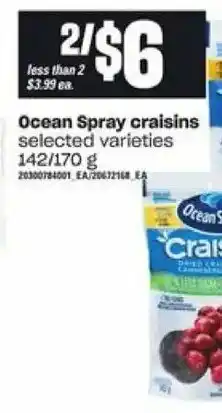 Loblaws Ocean spray craisins offer