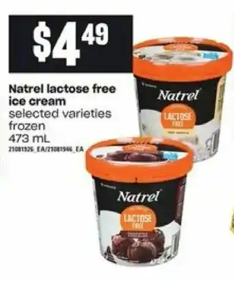 Loblaws Natrel lactose free ice cream offer