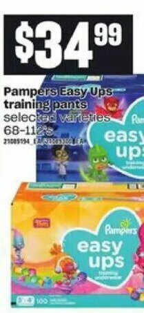 Loblaws Pampers easy ups training pants offer