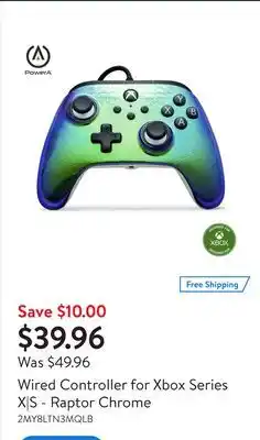 Walmart Wired Controller for Xbox Series X|S - Raptor Chrome offer