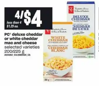 Loblaws PC deluxe cheddar or white cheddar mac and cheese offer