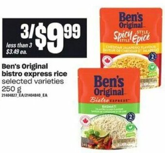 Loblaws Ben's original bistro express rice offer