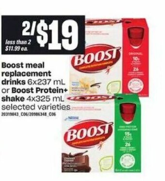 Loblaws Boost meal replacement drinks offer