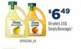 Loblaws Simply beverages offer