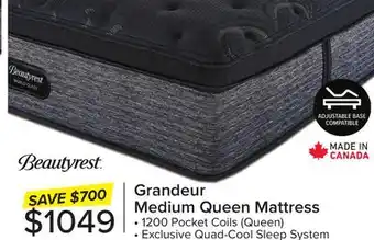 Leon's Beautyrest World Class Grandeur Medium Queen Mattress offer