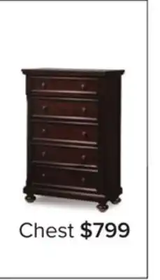 Leon's Chester 5 Drawer Chest - Cherry offer