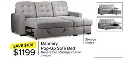 Leon's Dannery Pop-Up Sofa Bed - Light Grey offer