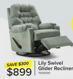 Leon's Lily Swivel Glider Recliner - Slate Green offer