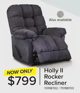 Leon's Holly II Rocker Recliner - Gunmetal offer