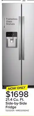 Leon's Whirlpool Stainless Steel Side-by-Side Refrigerator (21.4 Cu. Ft.) - WRS321SDHZ offer