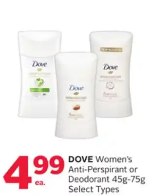 Rexall DOVE Women's Anti-Perspirant or Deodorant offer