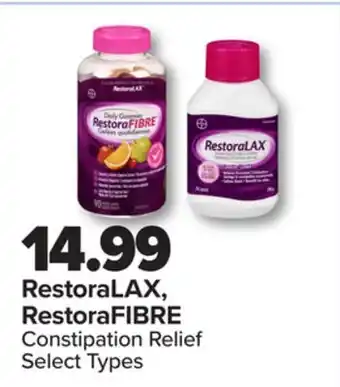 PharmaChoice RestoraLAX, RestoraFIBRE Constipation Relief offer