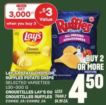 Independent City Market LAY'S POTATO CHIPS OR RUFFLES POTATO CHIPS, 130-300 G offer