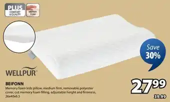 JYSK Beifonn Memory foam kids pillow offer