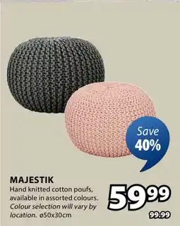 JYSK Majestik Hand Knitted Cotton Poufs offer