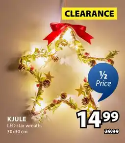 JYSK Kjule LED star wreath offer