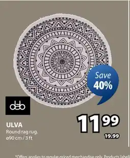 JYSK Ulva Round rag rug offer