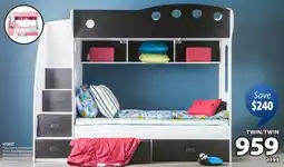 JYSK Viggo Twin/twin Bunk Bed With 5 Built In Storage Drawers And Shelving offer