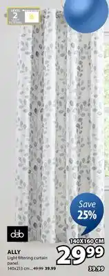 JYSK ALLY Light filtering curtain panel offer