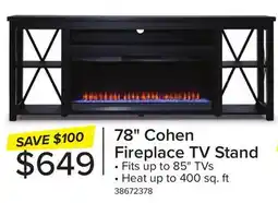 Leon's Cohen 78 Fireplace TV Stand - Grey offer