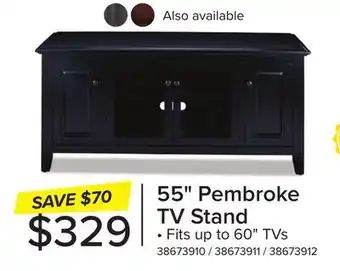 Leon's Pembroke 55 TV Stand - Black offer