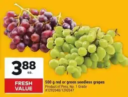 Giant Tiger red or green seedless grapes offer