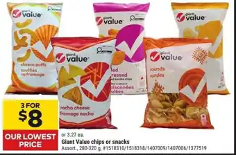 Giant Tiger Giant Value chips or snacks offer