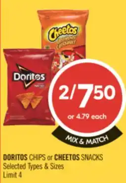 Shoppers Drug Mart DORITOS CHIPS or CHEETOS SNACKS offer