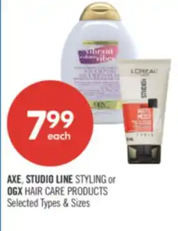 Shoppers Drug Mart AXE, STUDIO LINE STYLING or OGX HAIR CARE PRODUCTS offer