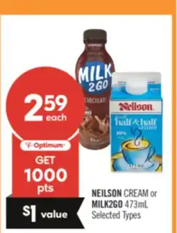 Shoppers Drug Mart NEILSON CREAM or MILK2GO offer