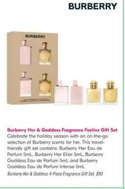 Shoppers Drug Mart Burberry Her & Goddess Fragrance Festive Gift Sets offer