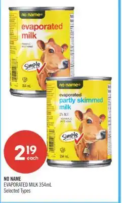 Shoppers Drug Mart NO NAME EVAPORATED MILK 354mL offer