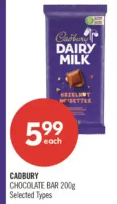 Shoppers Drug Mart CADBURY CHOCOLATE BAR offer