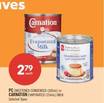 Shoppers Drug Mart PC SWEETENED CONDENSED (300mL) or CARNATION EVAPORATED (354mL) MILK offer